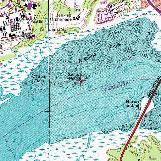 Topographic Map of Sisters Rocks, SC