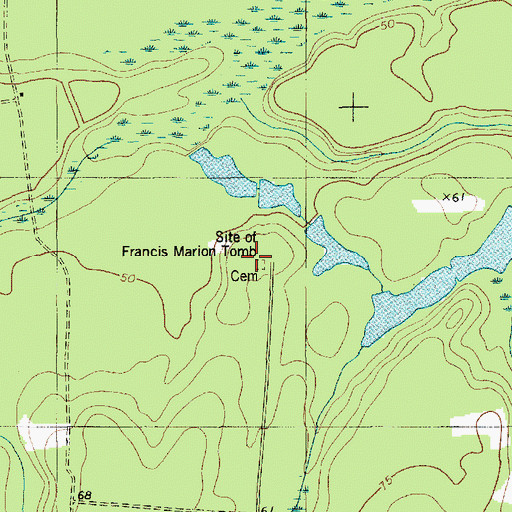 Topographic Map of Site of Francis Marion Tomb, SC