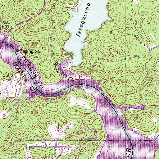 Topographic Map of Sixmile Creek, SC