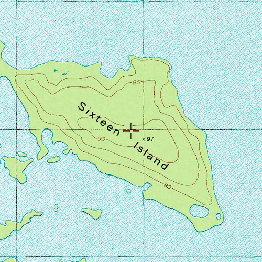 Topographic Map of Sixteen Island, SC