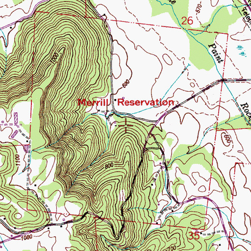 Topographic Map of Merrill Reservation (historical), AL