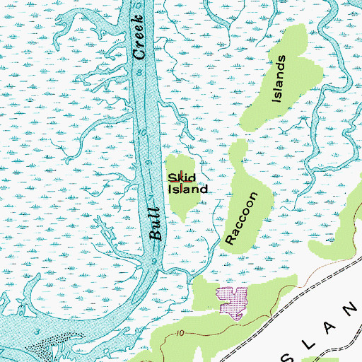 Topographic Map of Skid Island, SC