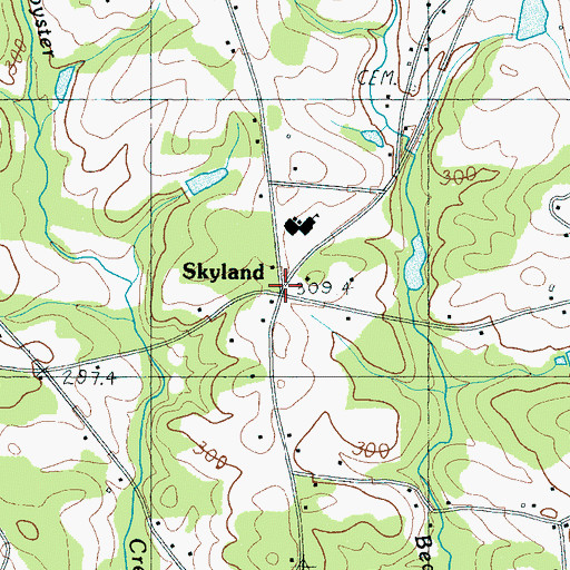Topographic Map of Skyland, SC