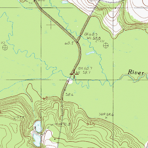 Topographic Map of Slab Landing Bridge, SC