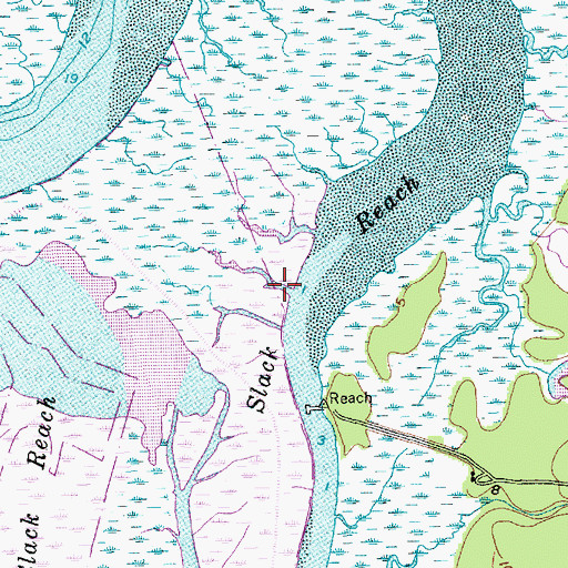 Topographic Map of Slack Reach, SC