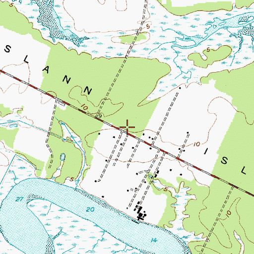 Topographic Map of Slann Island, SC