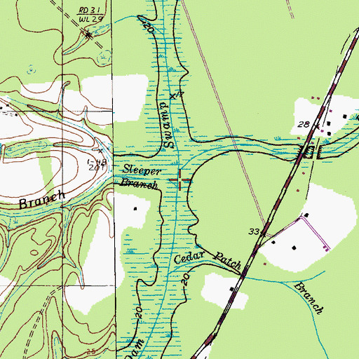 Topographic Map of Sleeper Branch, SC