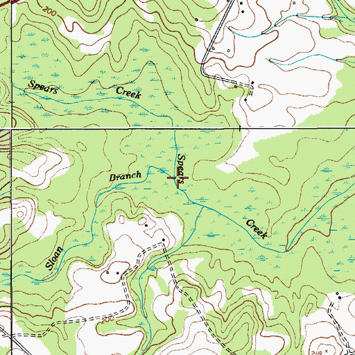 Topographic Map of Sloan Branch, SC