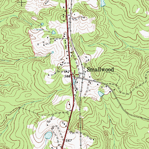 Topographic Map of Smallwood, SC