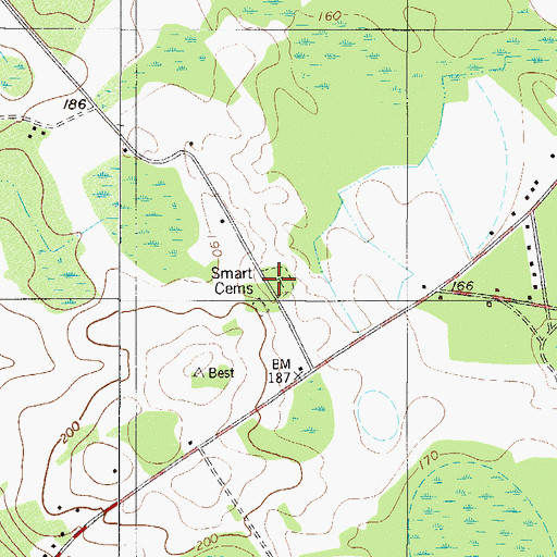 Topographic Map of Smart Cemeteries, SC