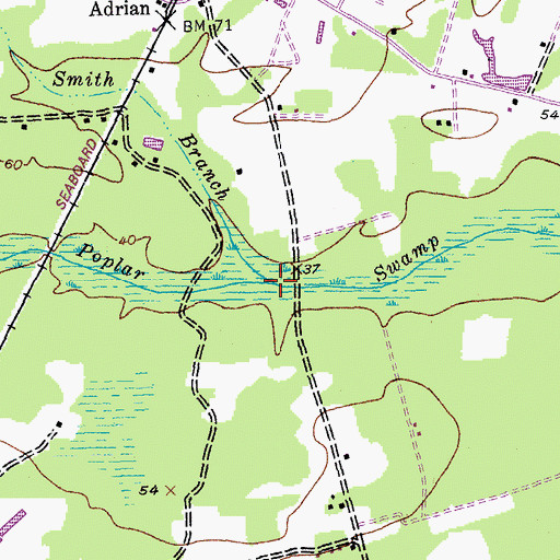 Topographic Map of Smith Branch, SC