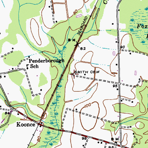 Topographic Map of Smith Cemetery, SC