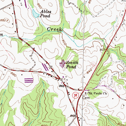 Topographic Map of Smith Pond, SC