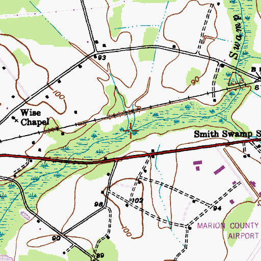 Topographic Map of Smith Swamp, SC