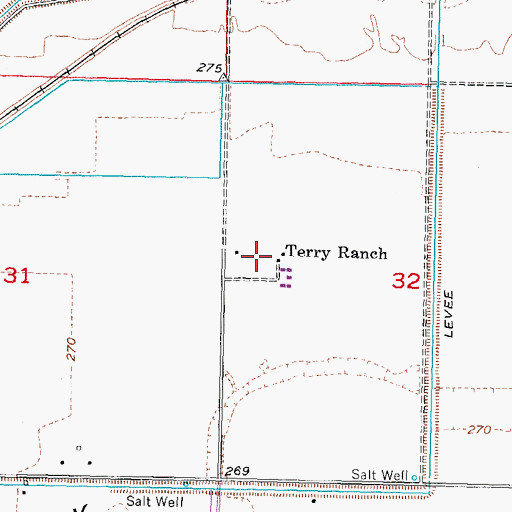 Topographic Map of Terry Ranch, AZ