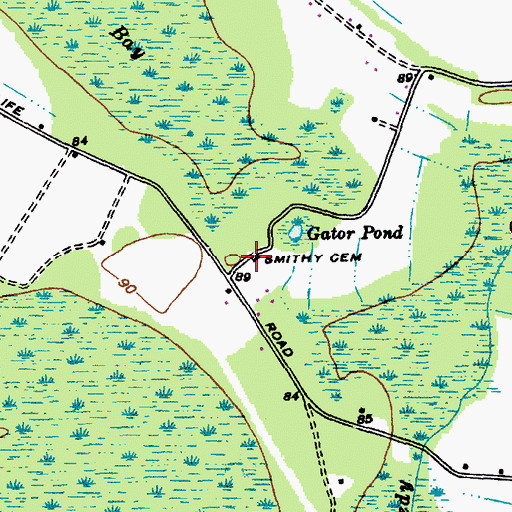 Topographic Map of Smithy Cemetery, SC