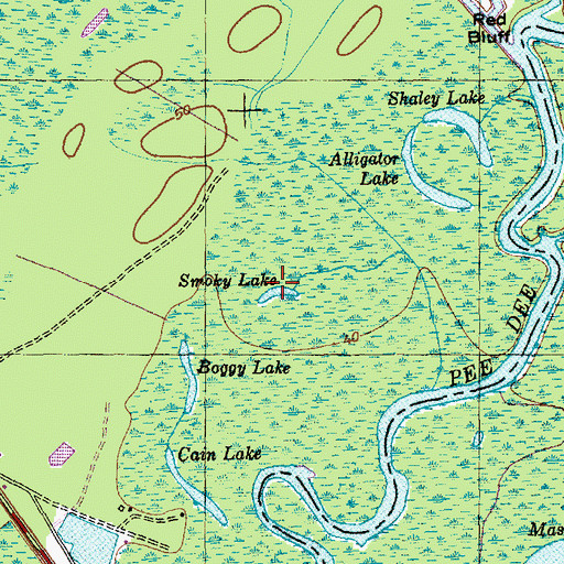 Topographic Map of Smoky Lake, SC