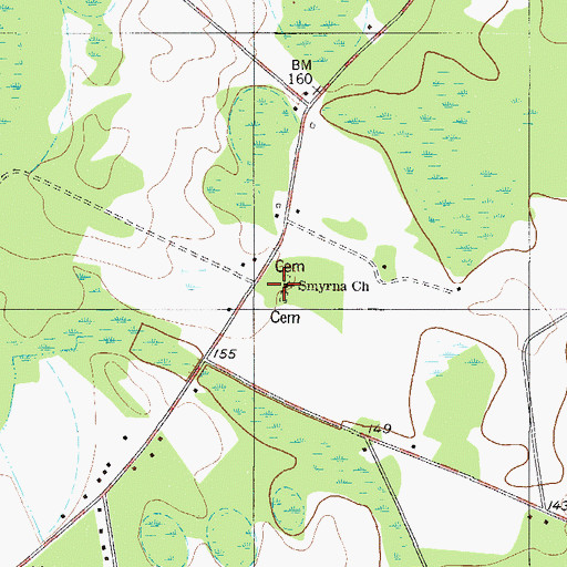 Topographic Map of Smyrna Church, SC