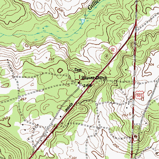 Topographic Map of Smyrna Church, SC