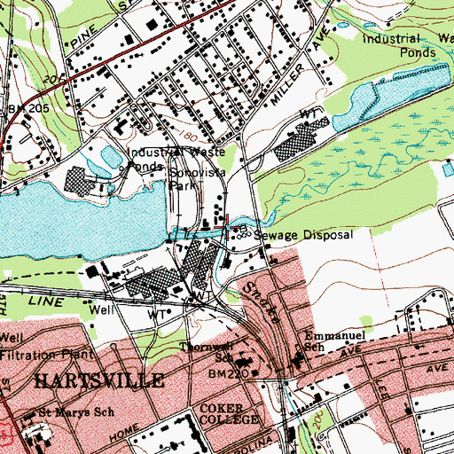 Topographic Map of Snake Branch, SC