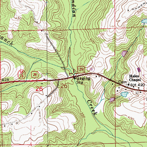 Topographic Map of Messick Branch, AL
