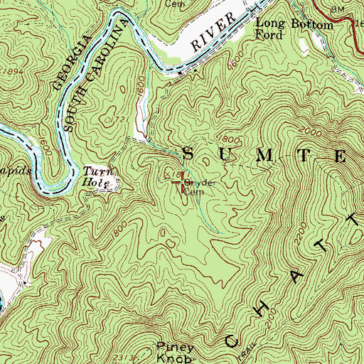 Topographic Map of Snyder Cemetery, SC