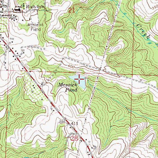 Topographic Map of Messick Pond, AL