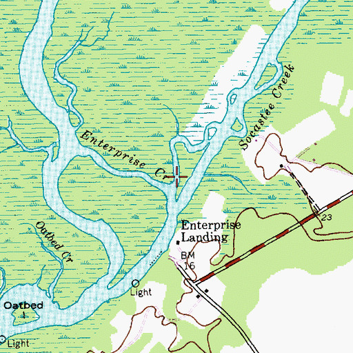 Topographic Map of Socastee Creek, SC