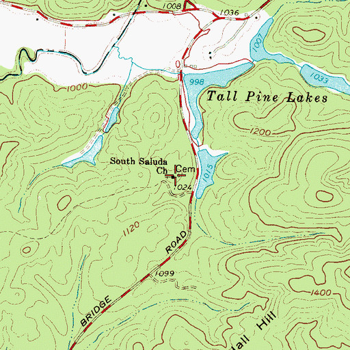 Topographic Map of South Saluda Church, SC