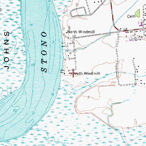 Topographic Map of South Windmill, SC