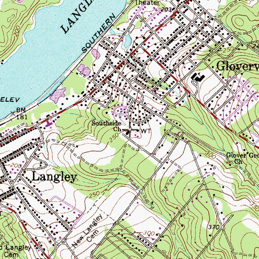 Topographic Map of Southside Church, SC