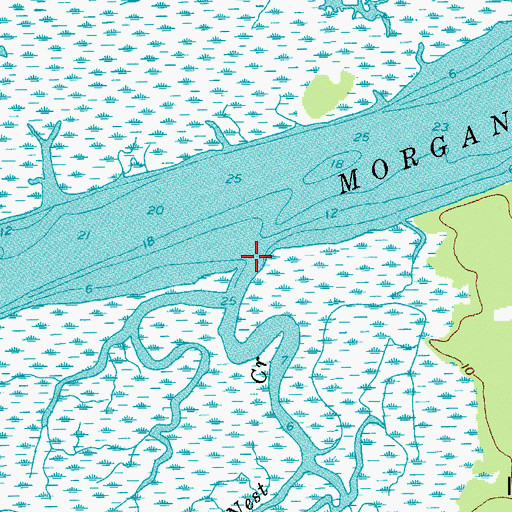 Topographic Map of Sparrow Nest Creek, SC