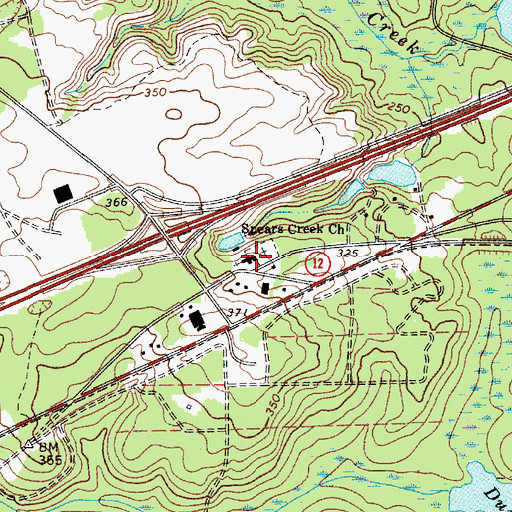 Topographic Map of Spears Creek Church, SC