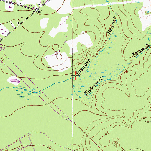Topographic Map of Spencer Branch, SC
