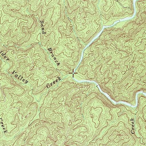 Topographic Map of Spider Valley Creek, SC