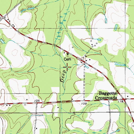 Topographic Map of Spreadoak Branch, SC