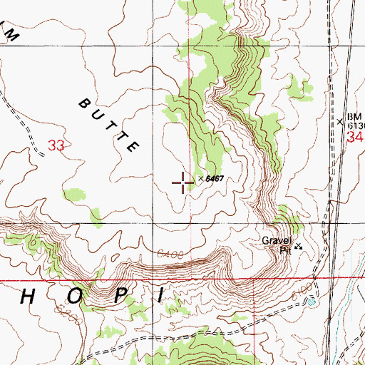 Topographic Map of Tesihim Butte, AZ