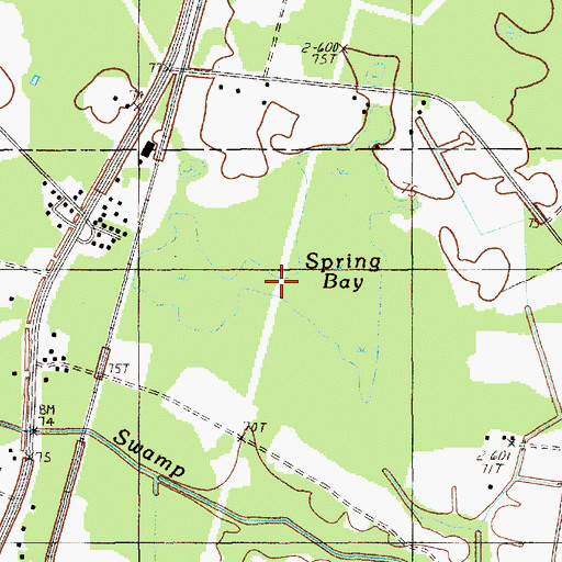 Topographic Map of Spring Bay, SC