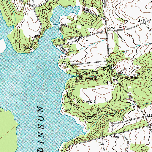 Topographic Map of Spring Branch, SC