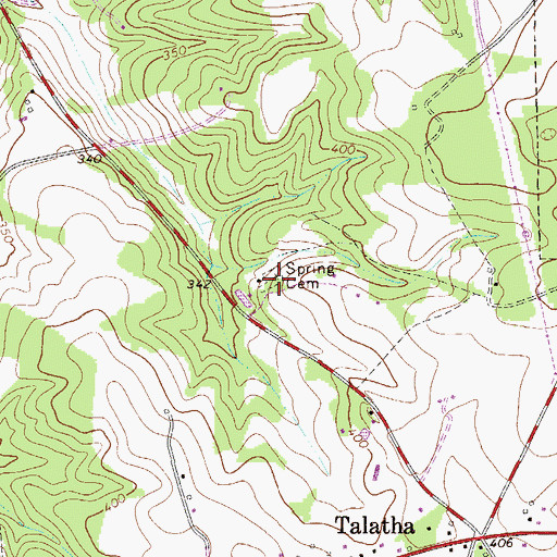 Topographic Map of Spring Cemetery, SC