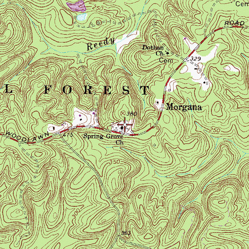 Topographic Map of Spring Grove Church, SC