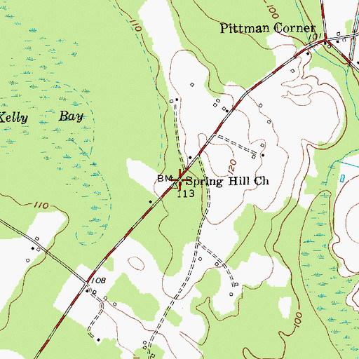 Topographic Map of Spring Hill Church, SC