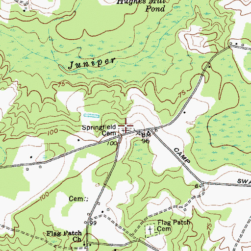 Topographic Map of Springfield Cemetery, SC