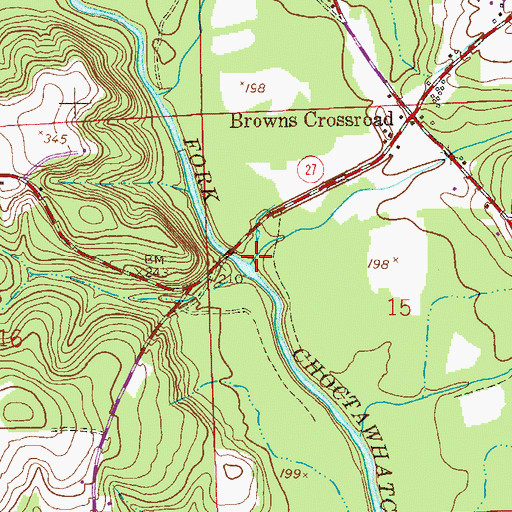 Topographic Map of Middle Creek, AL