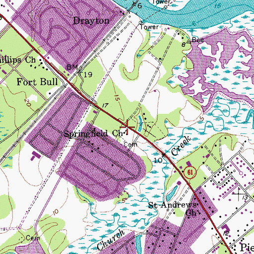 Topographic Map of Springfield Church, SC