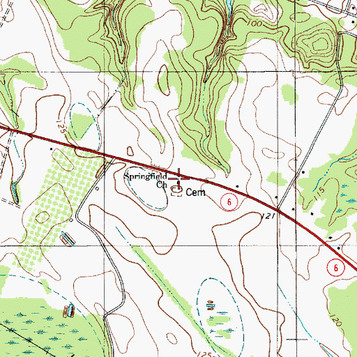 Topographic Map of Springfield Baptist Church, SC