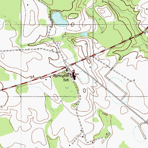 Topographic Map of Springhill Church, SC