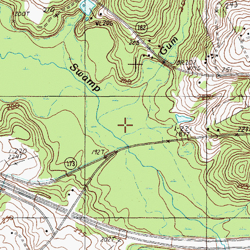Topographic Map of Gum Springs Branch, SC