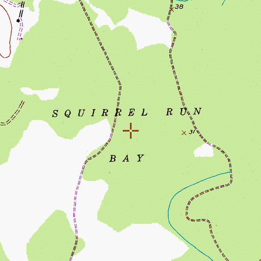 Topographic Map of Squirrel Run Bay, SC