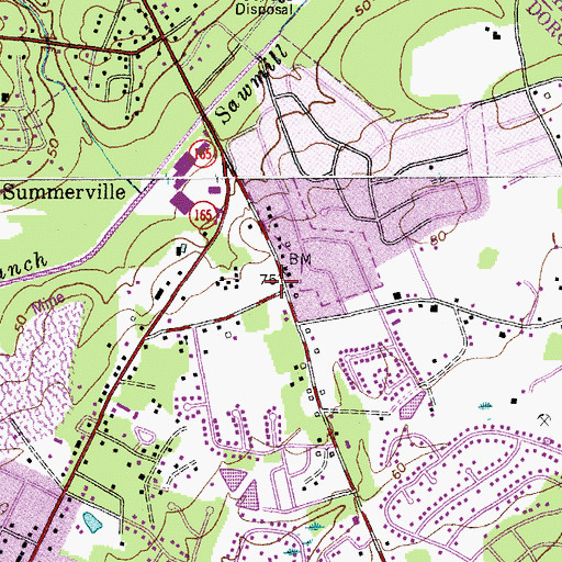 Topographic Map of Stallsville, SC